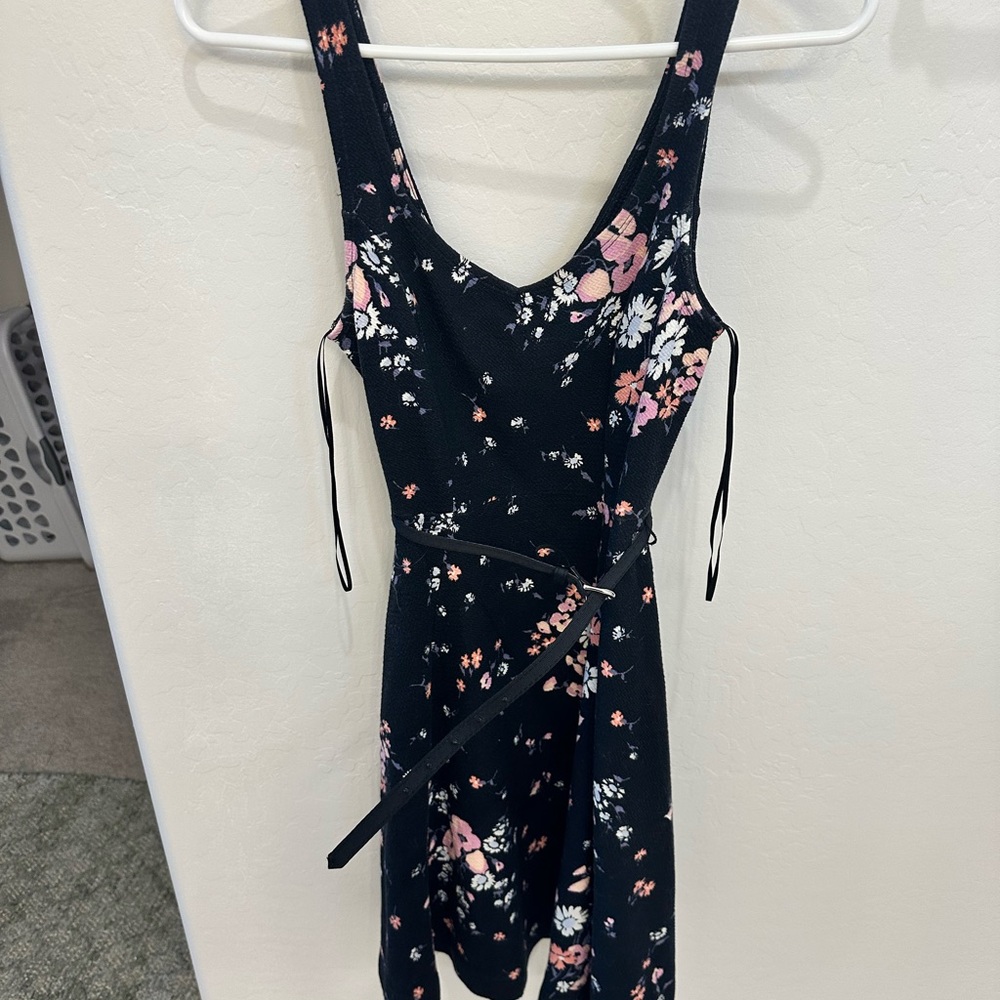 Floral Black Sleeveless Dress